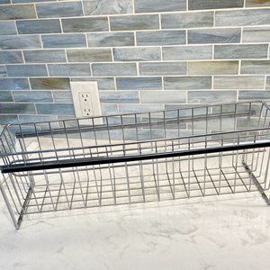 Vintage Pots Pans Lids Covers Storage Rack 2-Section Kitchen Pullout Organizer